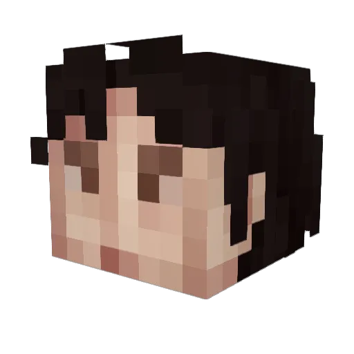 Aubade Minecraft avatar head, 3D render
