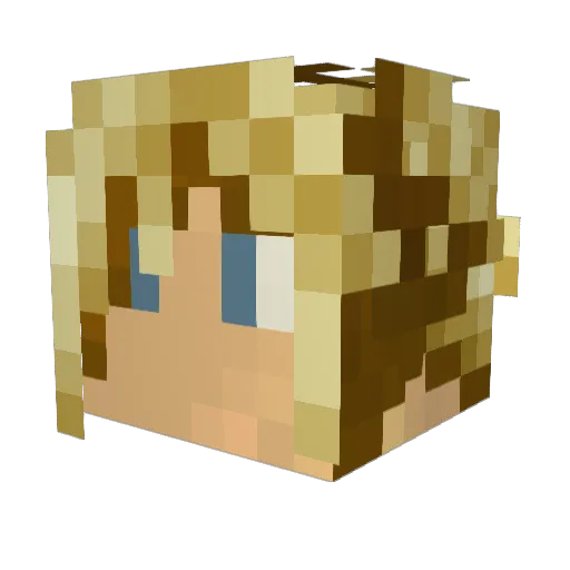 Aubaine8 Minecraft avatar head, 3D render