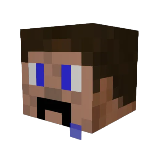 Aubamull Minecraft avatar head, 3D render
