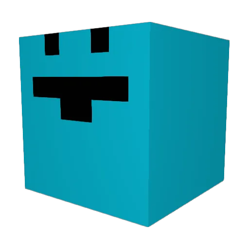 Aubaubaub Minecraft avatar head, 3D render