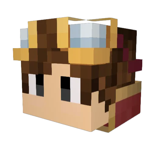 Aubellon Minecraft avatar head, 3D render