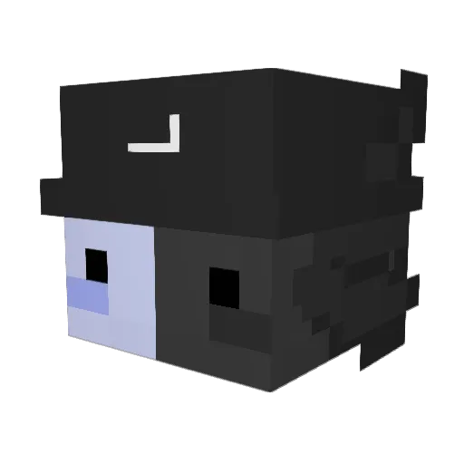 Aubergin Minecraft avatar head, 3D render