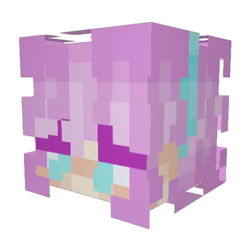 Auberoonie Minecraft avatar head, 3D render