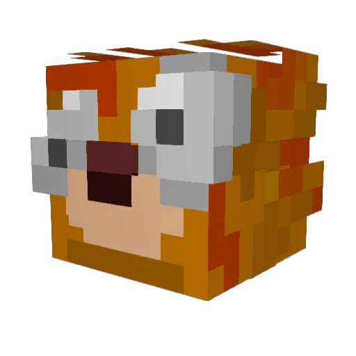 Aubptar Minecraft avatar head, 3D render