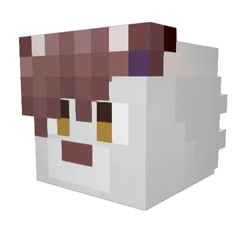 Auburn_Crescent Minecraft avatar head, 3D render