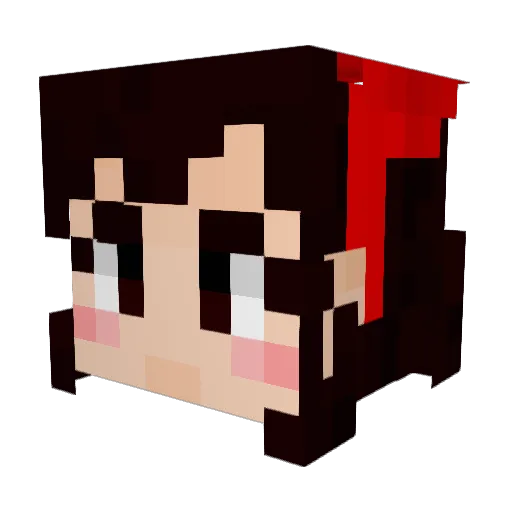 Aucella Minecraft avatar head, 3D render