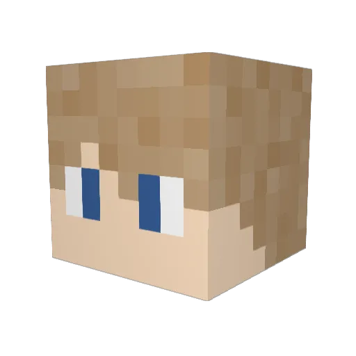 Aucherns Minecraft avatar head, 3D render