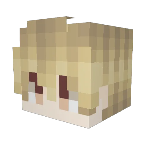 Auciel Minecraft avatar head, 3D render