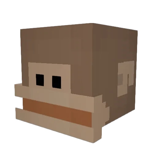 AudBob Minecraft avatar head, 3D render