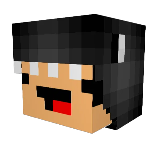 Audacity04 Minecraft avatar head, 3D render