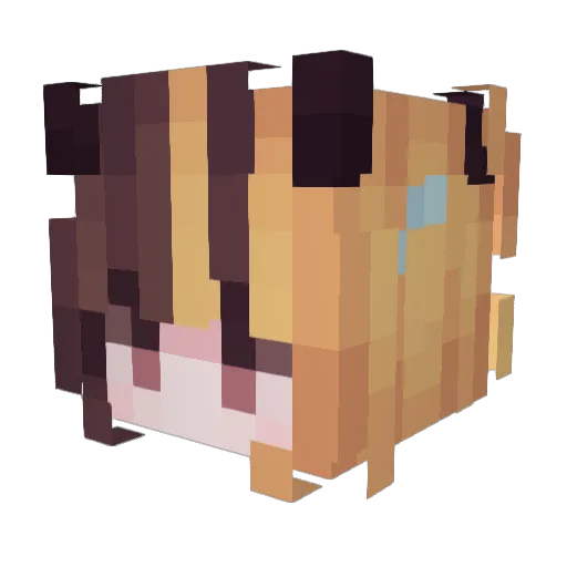 Audaki Minecraft avatar head, 3D render