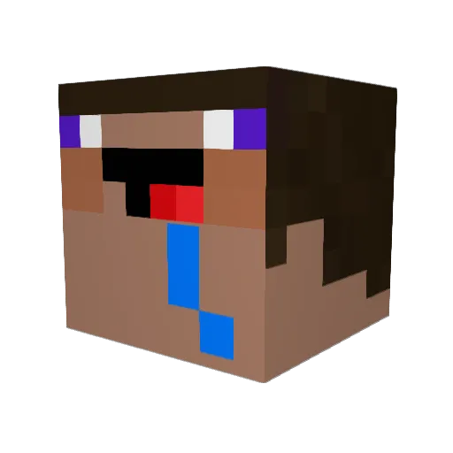 AudioGraphix Minecraft avatar head, 3D render