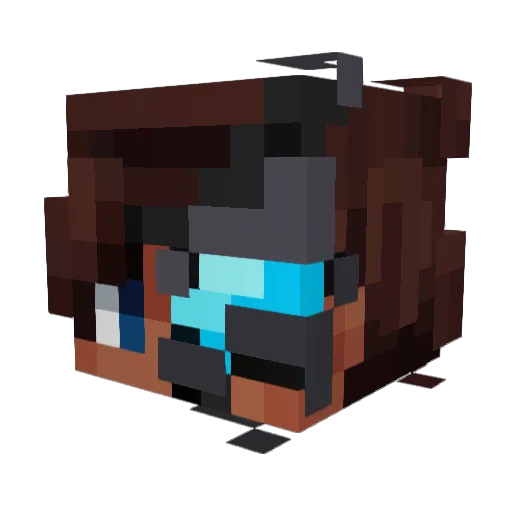 AudioKL Minecraft avatar head, 3D render