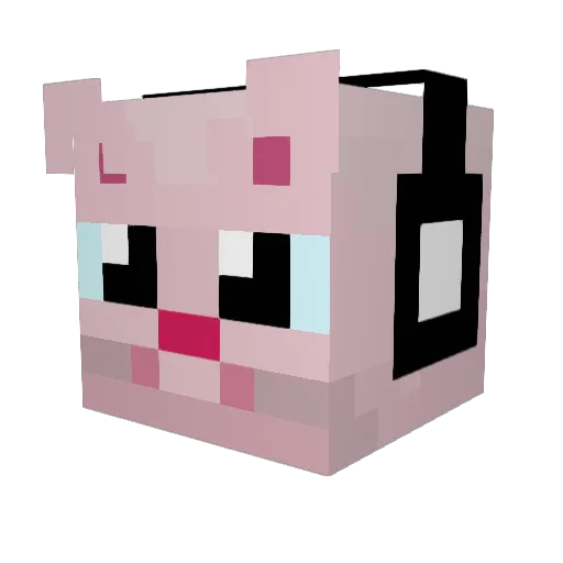 Audiocloak Minecraft avatar head, 3D render