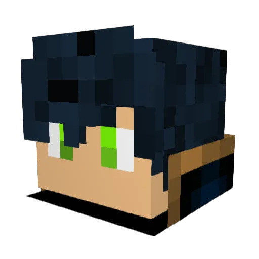 Audrais Minecraft avatar head, 3D render