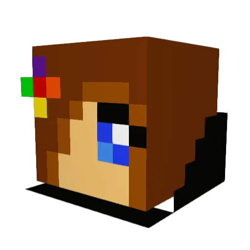 AudreyKip Minecraft avatar head, 3D render