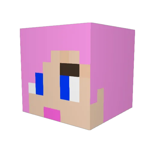 AudreyParis_02 Minecraft avatar head, 3D render