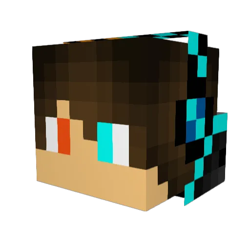 Auedawan Minecraft avatar head, 3D render