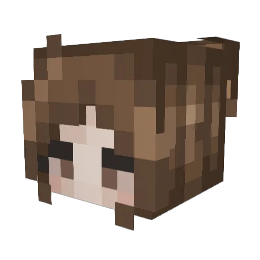 Auedry Minecraft avatar head, 3D render