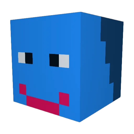 Augermanden Minecraft avatar head, 3D render