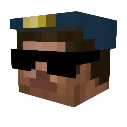 AuggD Minecraft avatar head, 3D render