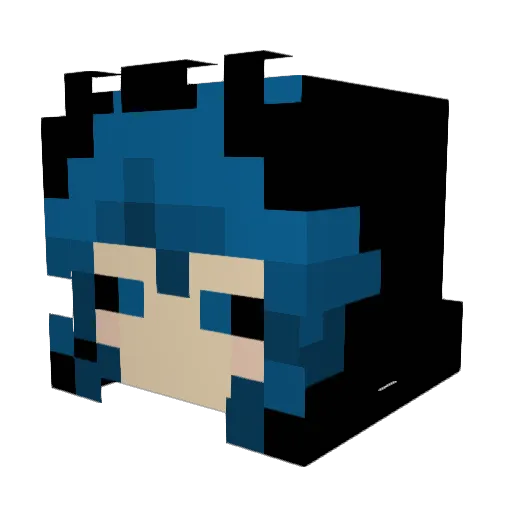 Auggiex Minecraft avatar head, 3D render