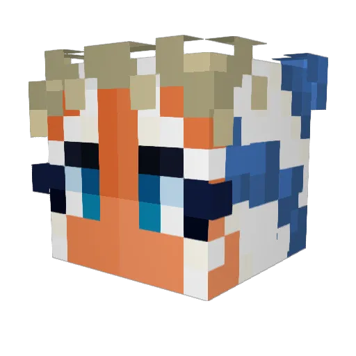 Auggy13 Minecraft avatar head, 3D render