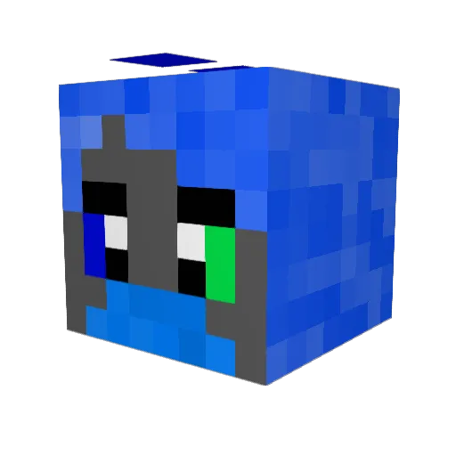 Augishark Minecraft avatar head, 3D render