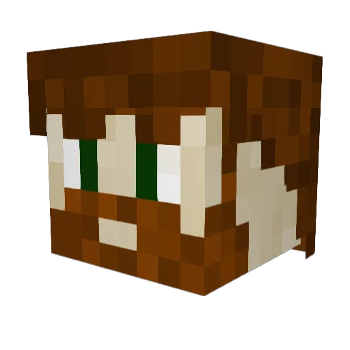 Augmented Minecraft avatar head, 3D render