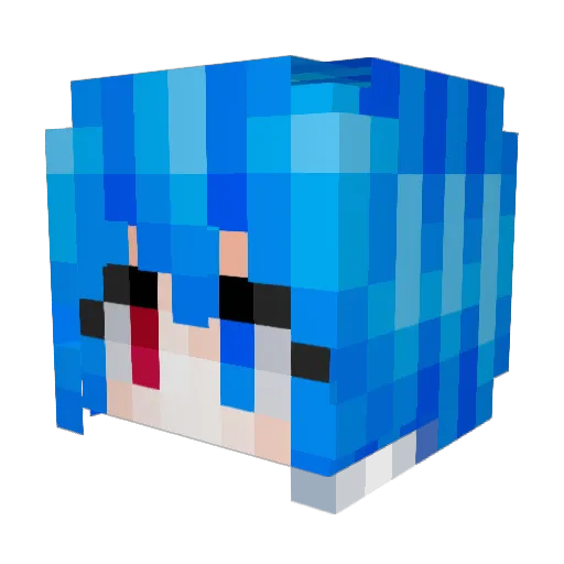 AuguBak Minecraft avatar head, 3D render