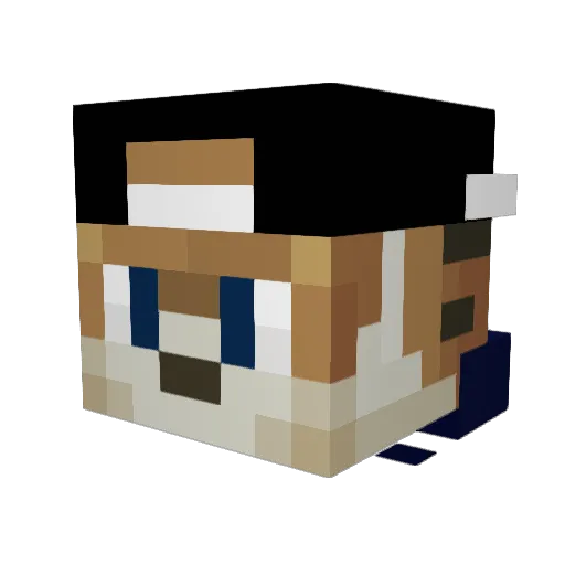 AugustZelma Minecraft avatar head, 3D render