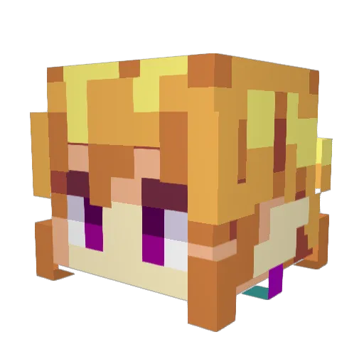 August_RB Minecraft avatar head, 3D render