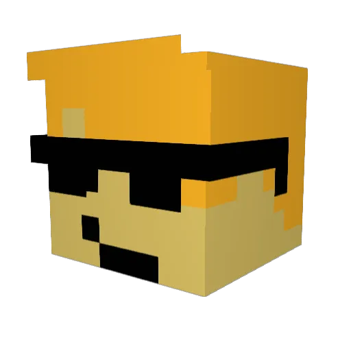 AugustinMalinPaf Minecraft avatar head, 3D render