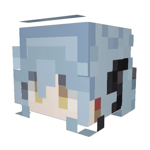 Augustly Minecraft avatar head, 3D render