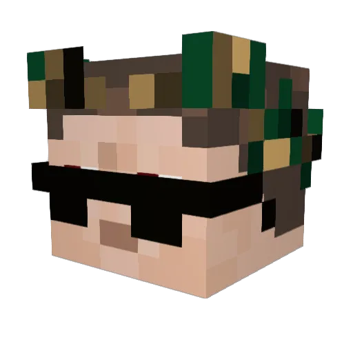 Augusus Minecraft avatar head, 3D render