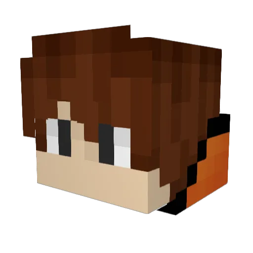 Aui2 Minecraft avatar head, 3D render