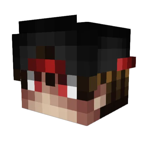 Aukkk Minecraft avatar head, 3D render