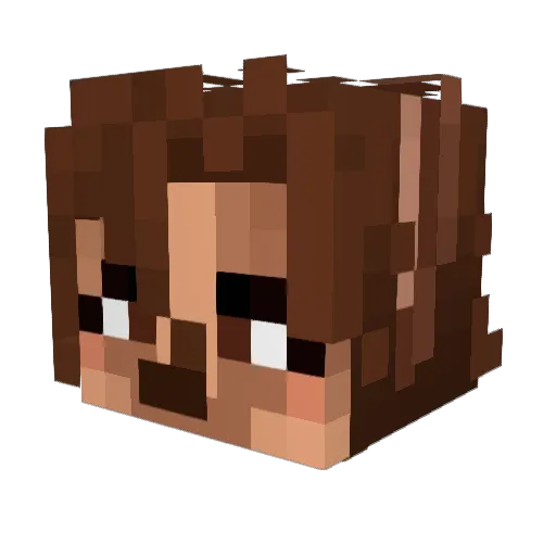 AuliiDarkened Minecraft avatar head, 3D render