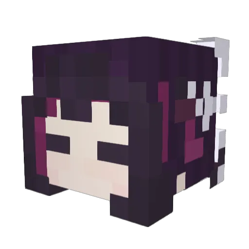 Aulonely Minecraft avatar head, 3D render