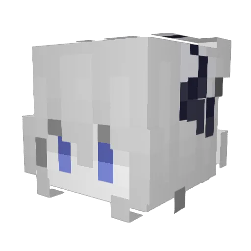 Auloo Minecraft avatar head, 3D render