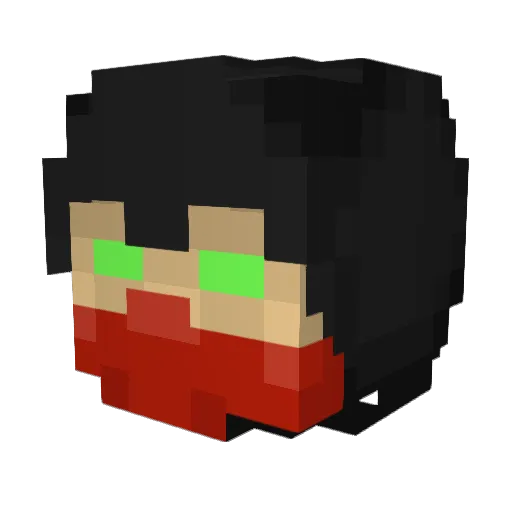 Aulp Minecraft avatar head, 3D render
