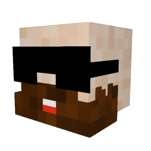 Aultefor Minecraft avatar head, 3D render