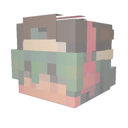 Aumary Minecraft avatar head, 3D render