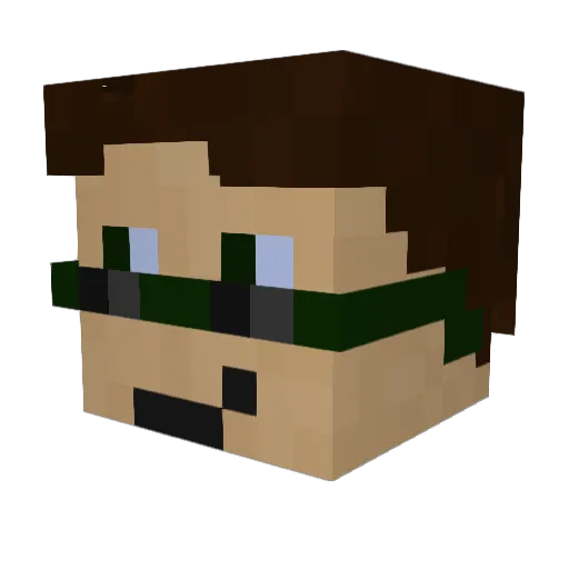 Aumaus Minecraft avatar head, 3D render