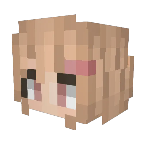 Aunamed Minecraft avatar head, 3D render