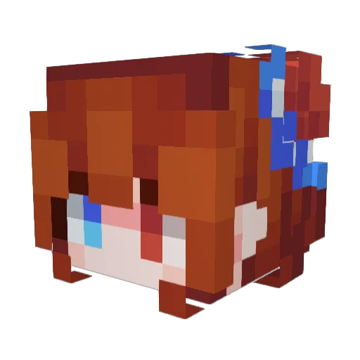 Aunnla Minecraft avatar head, 3D render