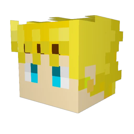 Aunorie Minecraft avatar head, 3D render