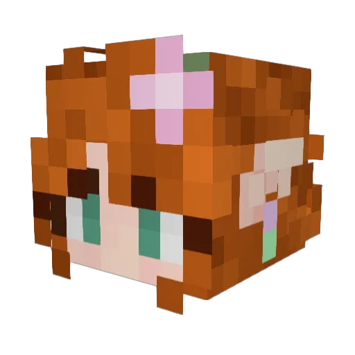 AuntChris Minecraft avatar head, 3D render