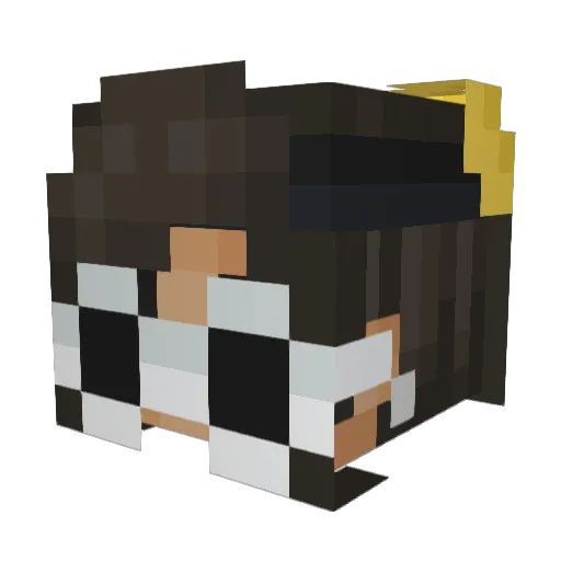 AuntieDD Minecraft avatar head, 3D render