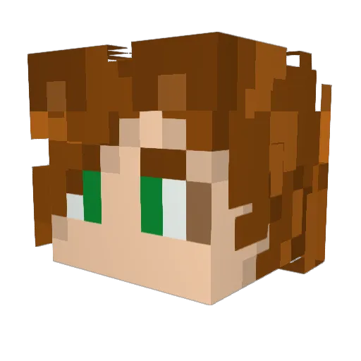 AuntieJen Minecraft avatar head, 3D render